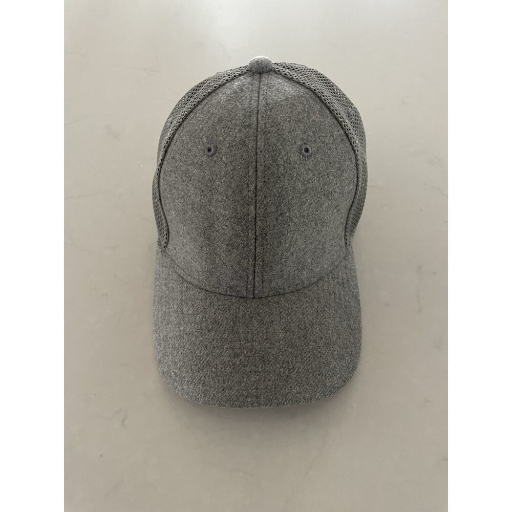 Unbranded Heather Grey Wool Blend Mesh Back Trucker Hat Adjustable Baseball Cap